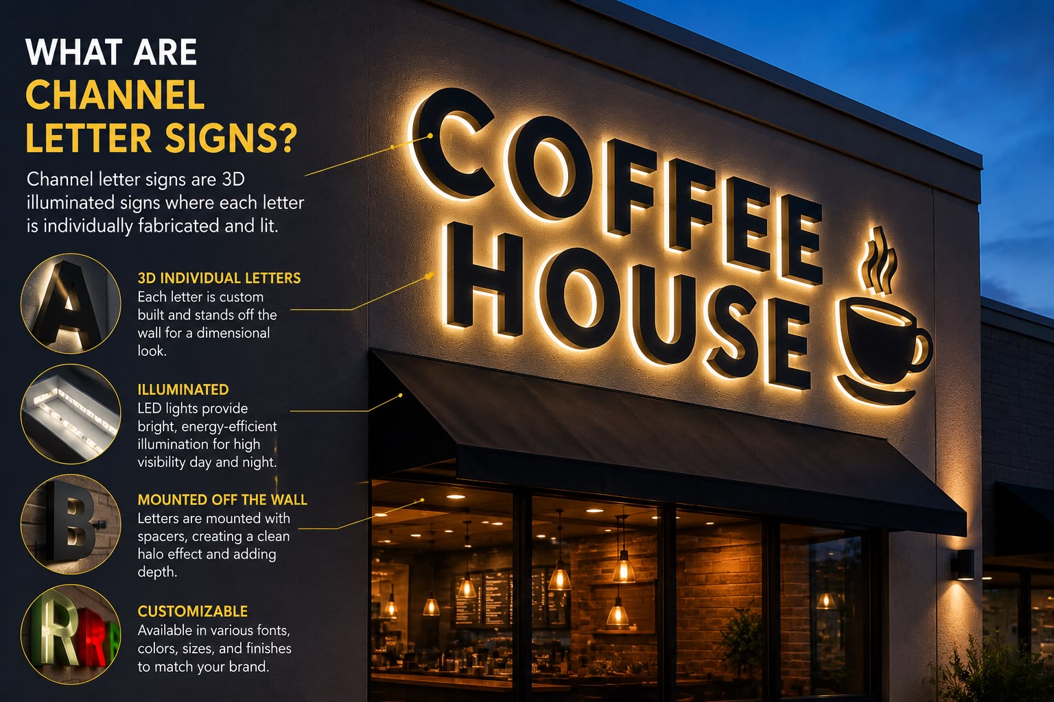 Top Benefits of Channel Letter Signs for Businesses in Richmond, VA - Equinox Custom Signs Richmond VA